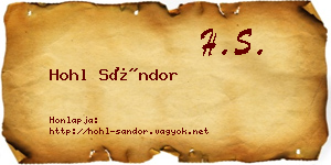 Hohl Sándor névjegykártya